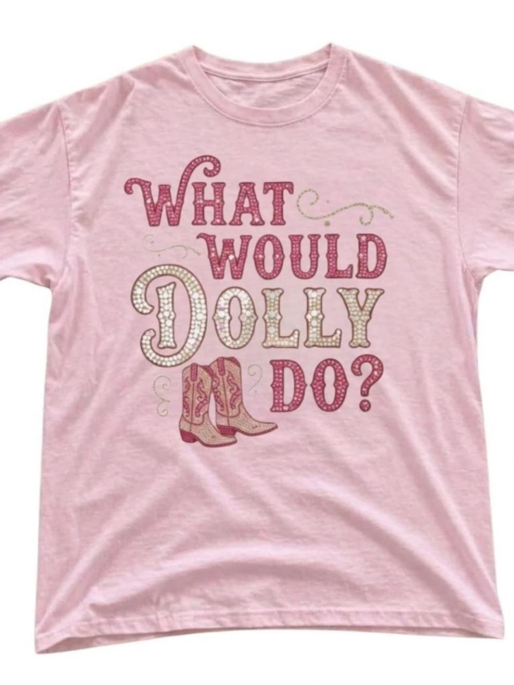 Light Pink "What Would Dolly Do?" Graphic Tee